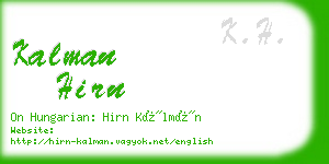 kalman hirn business card